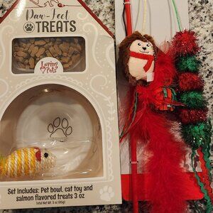 Cat gift set - Cat dish and Cat toys